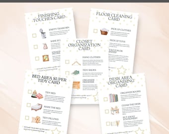 Checkliste für die Reinigung des Kinderzimmers, Aufräumplaner, Planer für die wöchentliche tägliche Routine für Kinder mit Bildern & Bilder, Hacks für die Eltern