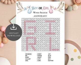 It's a Girl Puzzle: Gender Reveal Word Search (PDF)