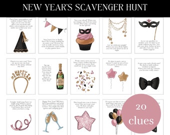 New Year's Eve Scavenger Hunt for Kids: Treasure Hunt Game (Digital Download)