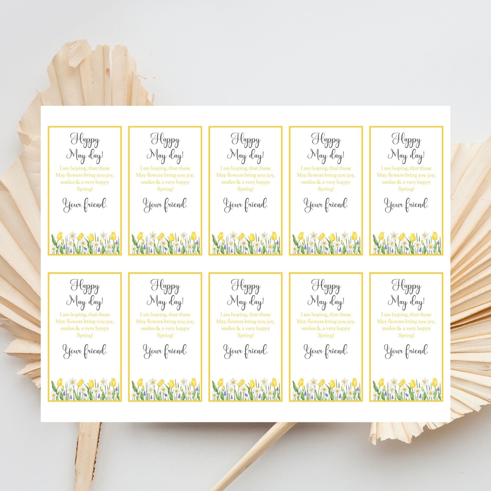 Printable May Day Cards for Kids, Flower Cutouts, Coloring, Spring ...