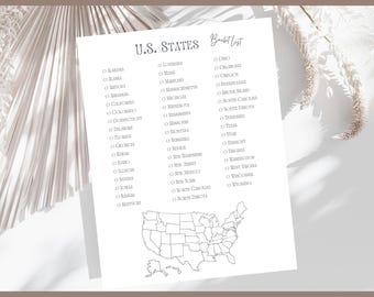 USA Bucket List Printable: 50 States Checklist (PDF)