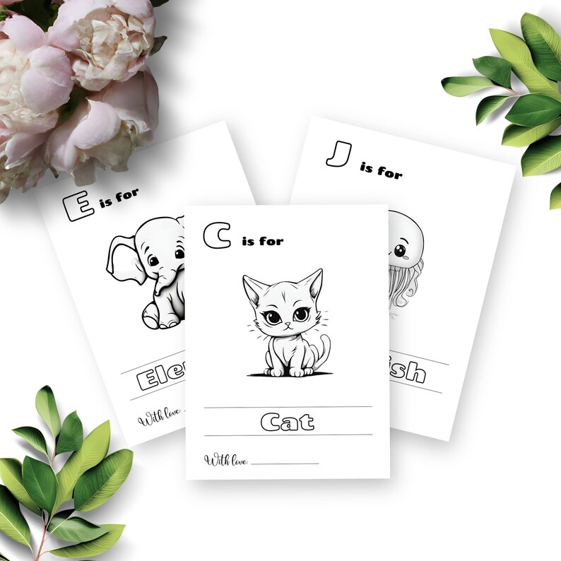 Baby's First ABC Book Baby Shower Game, Animal Alphabet Coloring Pages ...