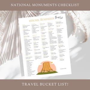 USA National Monuments Checklist, Travel Bucket List, US Park Service, Family Road Trip Planner, Adventure Tracker, America Vacation