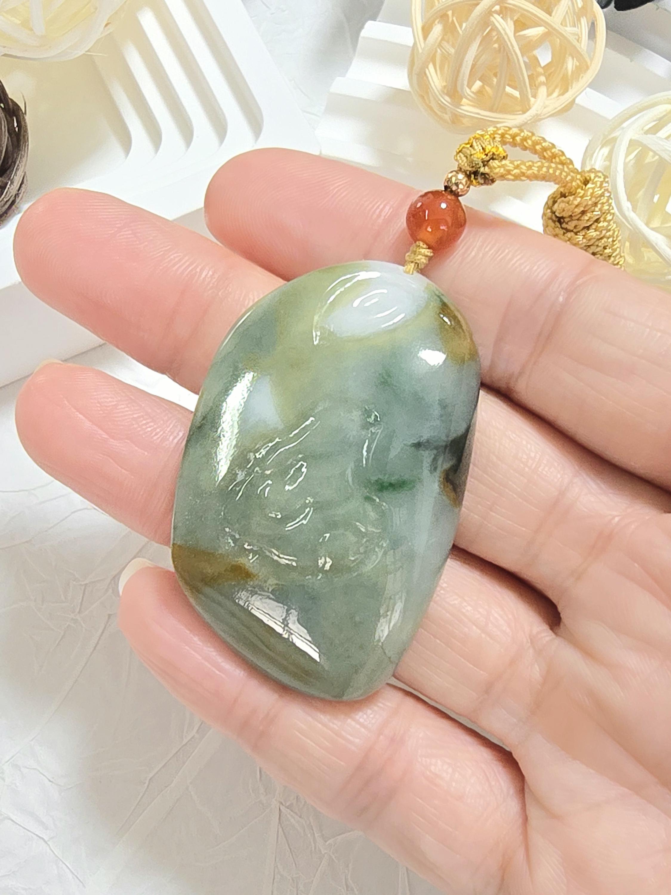 グレードAのビルマ産翡翠ペンダント – 緑と赤の原石 - Etsy 日本