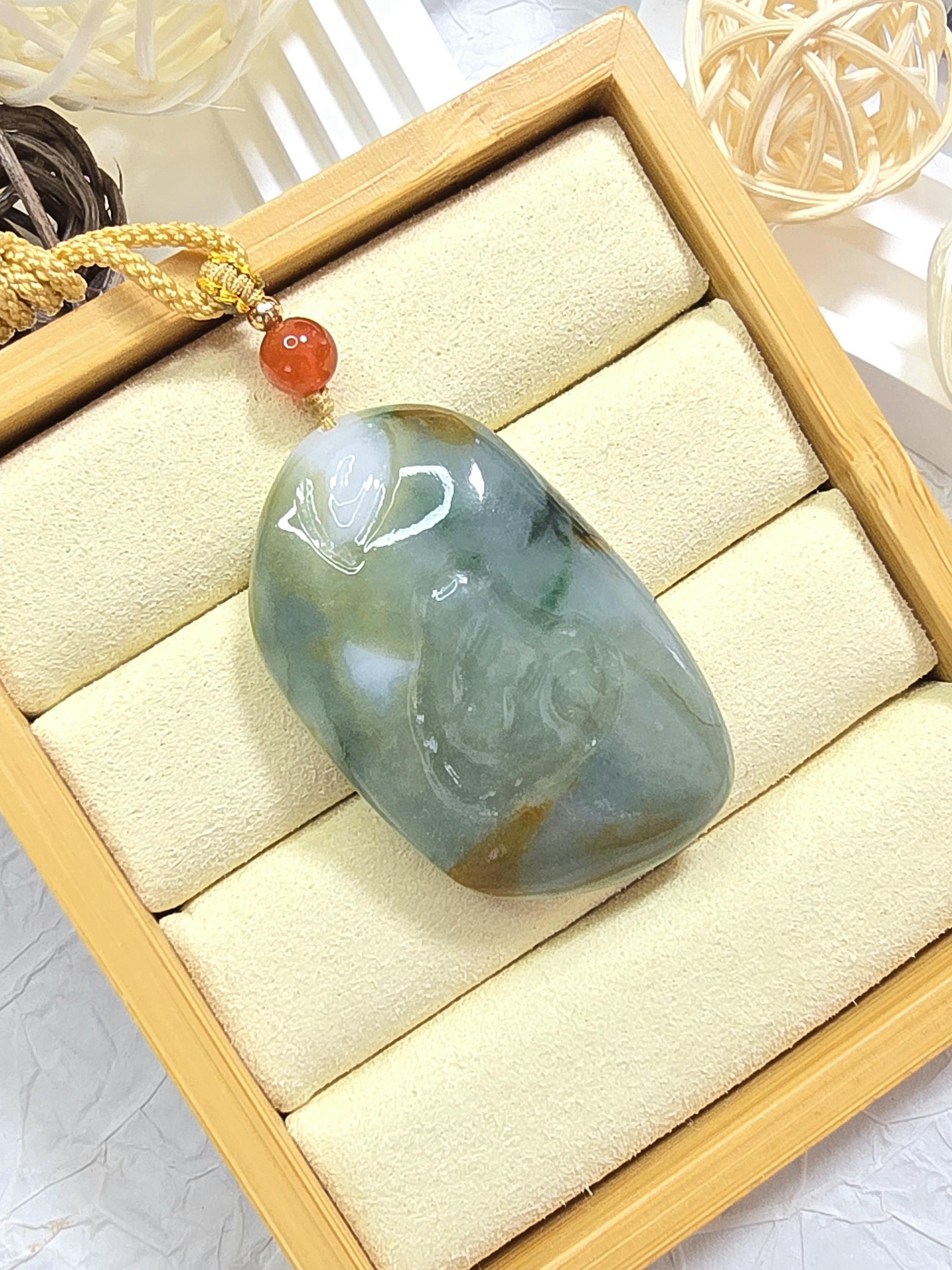 グレードAのビルマ産翡翠ペンダント – 緑と赤の原石 - Etsy 日本