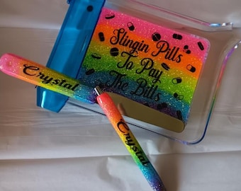 100% Customizable 3 PIECES Pharmacy Counting Tray, Non Hook Spatula and Pen Gift Set