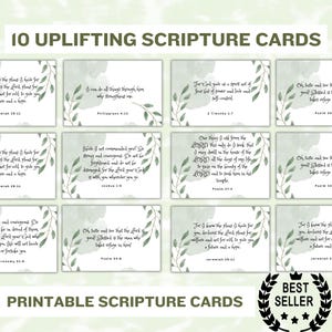 Scripture Cards: Uplifting Bible Verse Cards (Digital Printable)