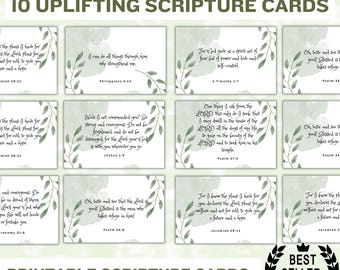 Scripture Cards: Uplifting Bible Verse Cards (Digital Printable)