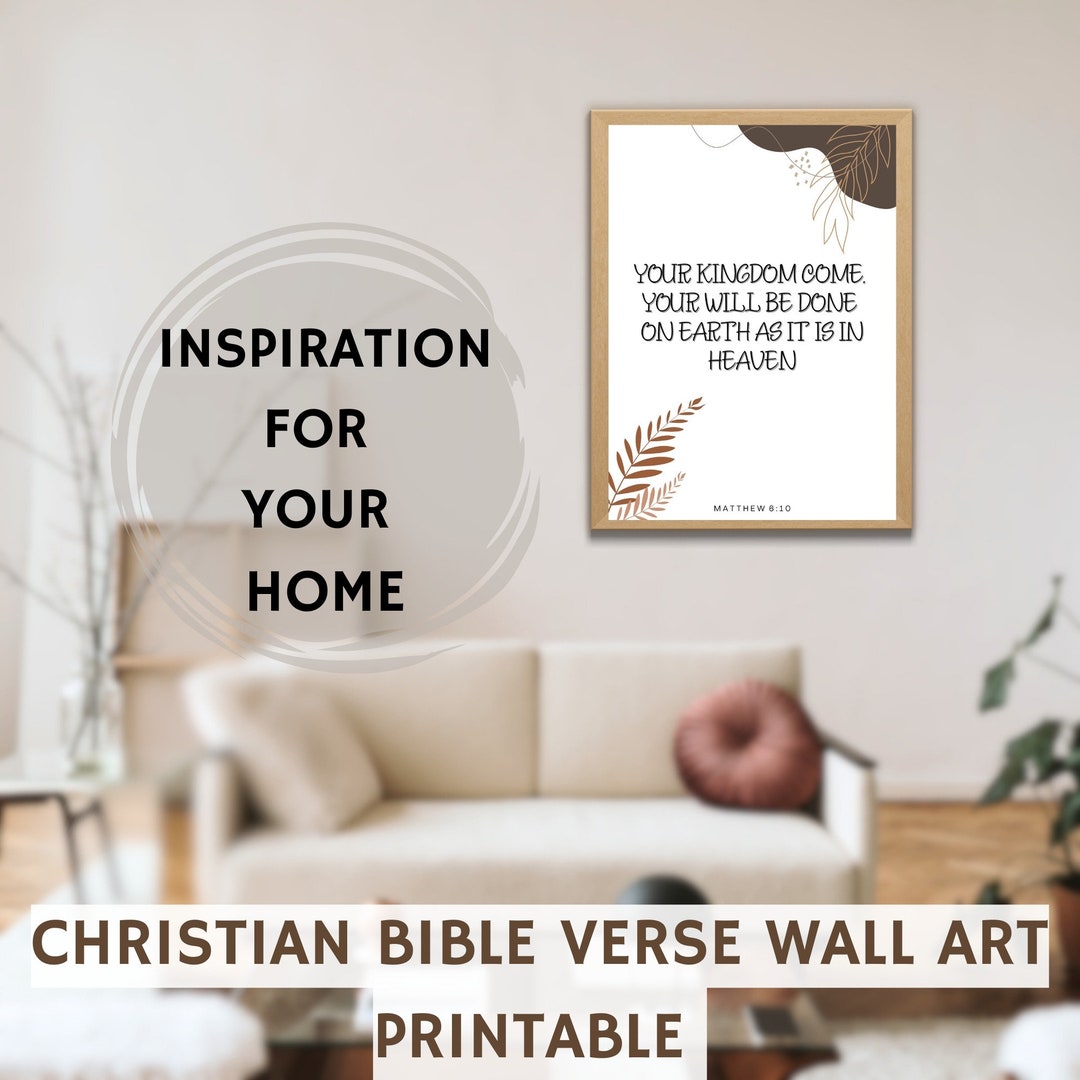 Christian Bible Verse Wall Art Printable, Inspirational Scripture Quote ...