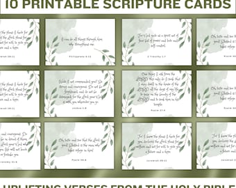 Uplifting Scripture Cards: Printable Bible Verse Affirmations (Digital Printable)