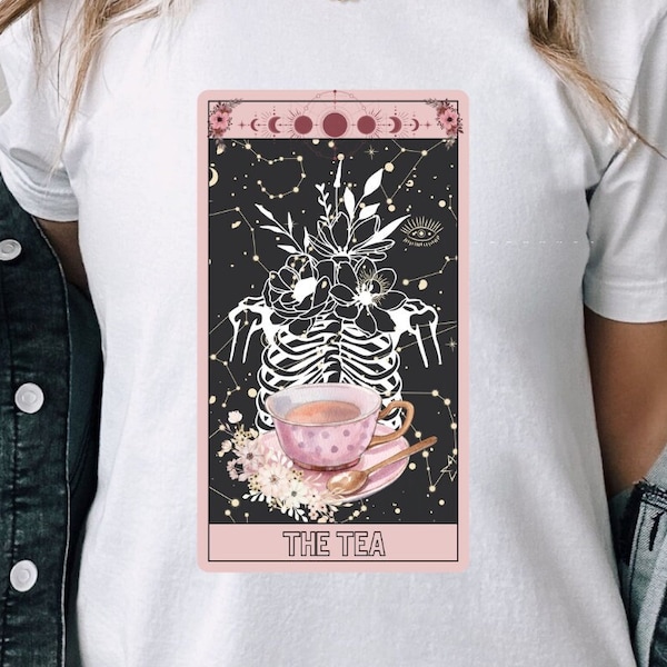 Tea Tarot Card svg Tea Lover svg Skelton and Tea svg Tarot svg Funny Tarot Card Skull png Skeleton png Sublimation png Mystical Spiritual