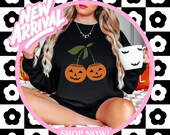 Pumpkin Cherry Fall PNG file Halloween Pumpkins graphic design Trick or Treat images Happy Halloween digital download t-shirt graphics pngs
