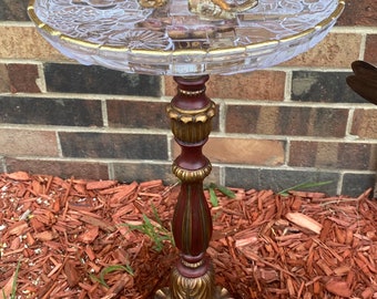 Maroon/Gold Birdbath