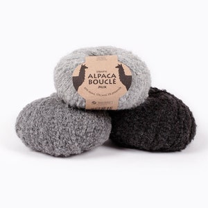 Alpaca Bouncle DROPS soft yarn, Knitting premium quality superfine wool yarn, Blend alpaca fluffy yarn for crochet, Fingering yarn 50g skein