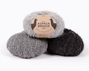 Hilo suave Alpaca Bouncle DROPS, hilo de lana superfina de primera calidad para tejer, hilo esponjoso de mezcla de alpaca para crochet, madeja de hilo para fingering de 50 g