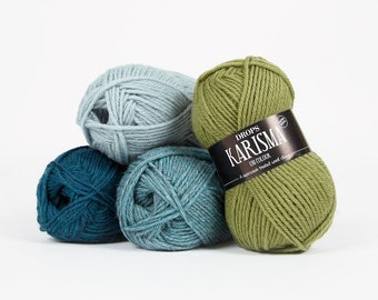 DROPS Karisma superwash wool yarn, Premium quality wool DK weight yarns, Craft supplies for crochet and knitting, Christmas gifts idea, 50g