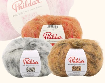 Phildar LEO premium mohair yarn, Ultra trendy print yarns, 50g luxury Italy wool yarn, Crochet and knitting tools, Perfect crafters presents