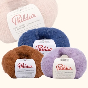 Phildar MOHAIR SOIE LUREX premium yarn, Blend soft mohair yarns, 25g Luxury silk yarn, Crochet knitting tools, Perfect present for crafters