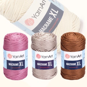 YarnArt Macramee XL Garn, Polyester Seil, Haus Dekor Makramee Schnur, Garn für Handwerk, Geschenk für Handwerker, Stricken Webgarn, 250g