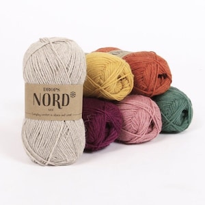 Drops NORD alpaca wool socks yarn, Yarn knit premium quality superfine wool, Blend alpaca soft yarn for knitting crochet, Fingering yarn 50g