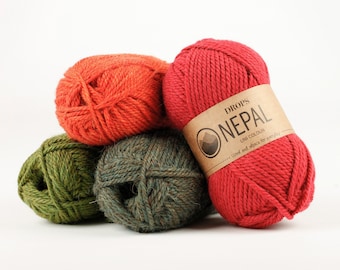 DROPS Nepal soft wool yarn, Premium wool for socks mittens sweaters or hats, perfect every day yarn, Aran weight 10 ply yarn, Craft supplies