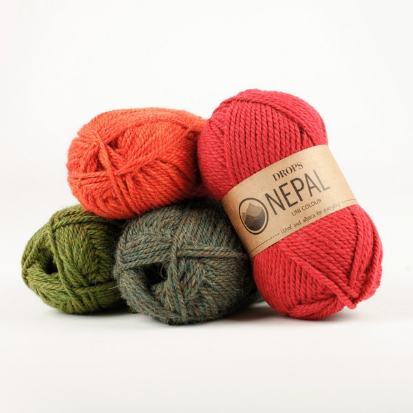 Laine douce DROPS du Népal, laine de qualité supérieure pour chaussettes, mitaines, pulls ou bonnets, laine parfaite pour tous les jours, laine Aran 10 épaisseurs, Fournitures créatives