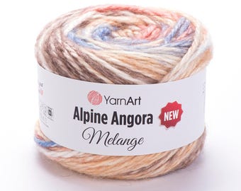 YarnArt Alpine Angora Melange New – bulky wool acrylic yarn 150g for warm winter knits and cozy accessories