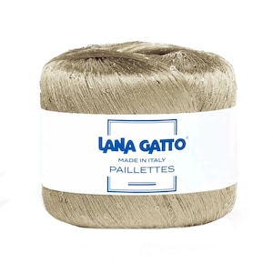 Lana Gatto Paillettes – 100% Polyester Sequin Yarn, 25g / 195m, Sparkly Knitting Yarn for Dresses, Tops, Accessories, Hand Washable