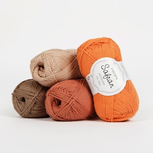 DROPS Safran cotton yarn, Colorful pure cotton yarns for summer wear, baby clothes and accessories, Yarn for crochet and knitting, 50g skein