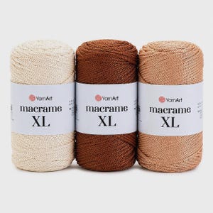 Hilo de macramé YarnArt XL 250 g, cordón de poliéster grueso para macramé, hilo grueso para bolsos, cestas, tapices y decoración del hogar.