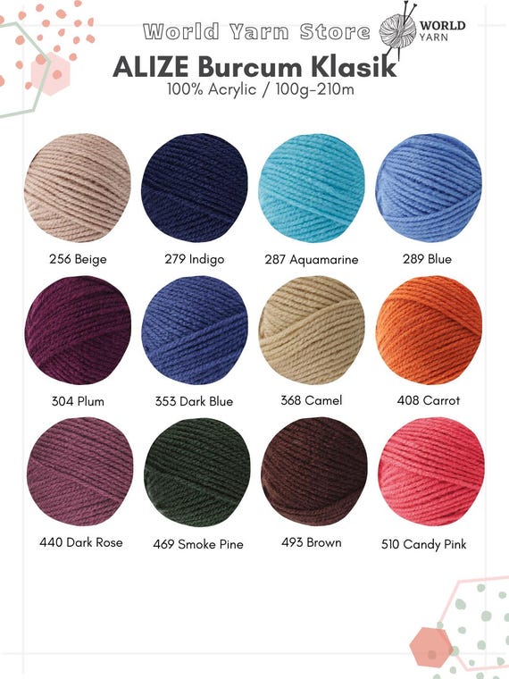 Alize Diva - Juego De 5 Ovillos De Lana De 100 G, Color Liso, Batik