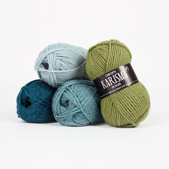 DROPS Karisma Superwash DK Wool Yarn - 100% Machine Washable Wool For Knitting (Dark Grey Blue, 50g/109yd) - View #3