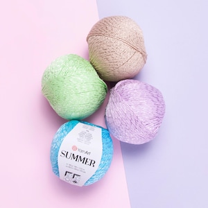 YarnArt Summer cotton viscose yarn 100g – 350m soft shiny yarn for crochet and knit summer clothes and accessories