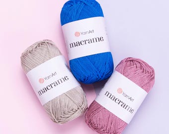 YarnArt Macrame Yarn 90g, Polyester Macrame Cord, Craft Yarn for Wall Hangings, Plant Hangers and Home Decor