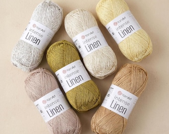 YarnArt YarnArt Intense Linen Yarn 50g, Linen Viscose Yarn, Lightweight Summer Yarn for Knitting and Crochet