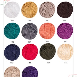 All YarnArt Macrame cord colors palette.