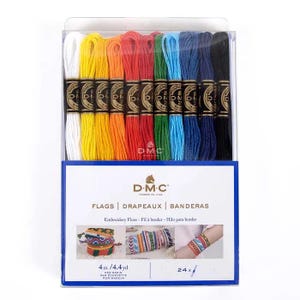 DMC Embroidery Floss Thread Set – 24 Skeins x 4m | Cross Stitch, Needlepoint, DIY Crafts | Stranded Cotton Threads for Embroidery