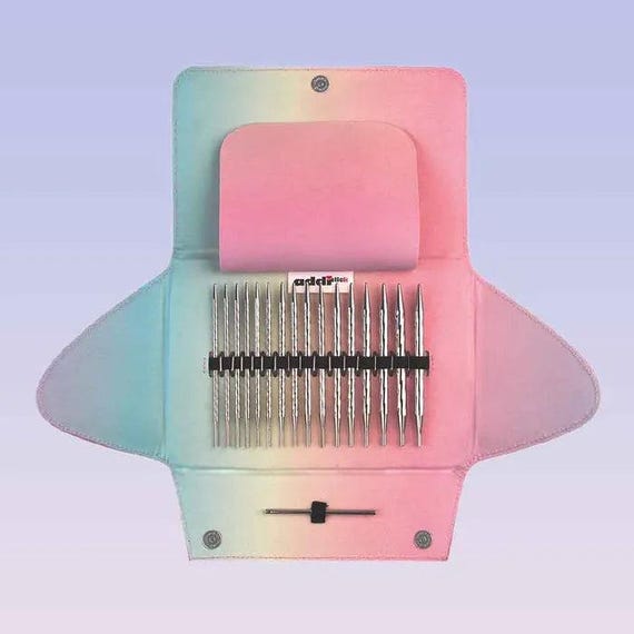 Addi クリックユニコーン編み針セット – 13 cm 交換用針先、コード3本