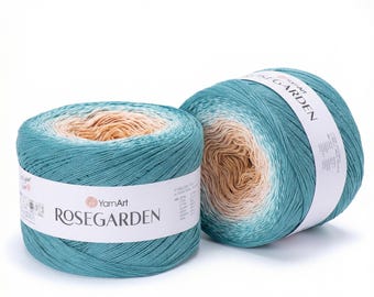 YarnArt Rosegarden 250g 100% Cotton Gradient Yarn, Color Changing Cake Yarn for Crochet, Shawls, Dresses and Summer Knitting
