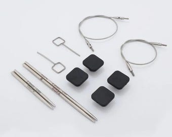 KnitPro Mindful Petite Combo Interchangeable Needle Set, 5cm and 7.5cm Stainless Steel Knitting Needles for Socks