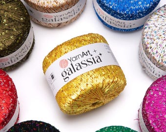 YarnArt YarnArt Galassia Yarn 25g, Glitter Effect Yarn, Sparkle Polyester Yarn for Knitting and Crochet Projects