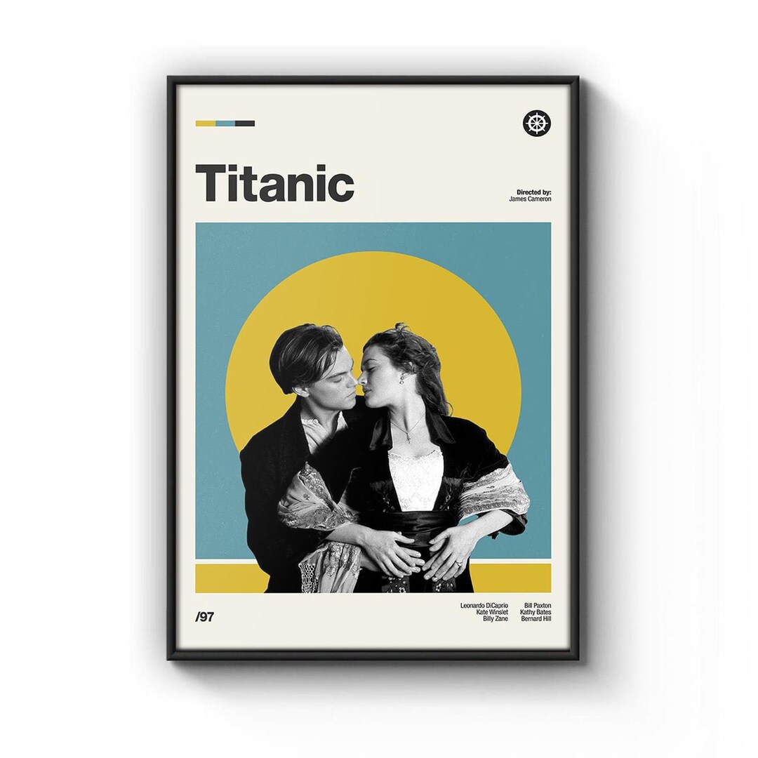 Mid Century Modern Titanic Movie Poster Retro Movie Room Etsy