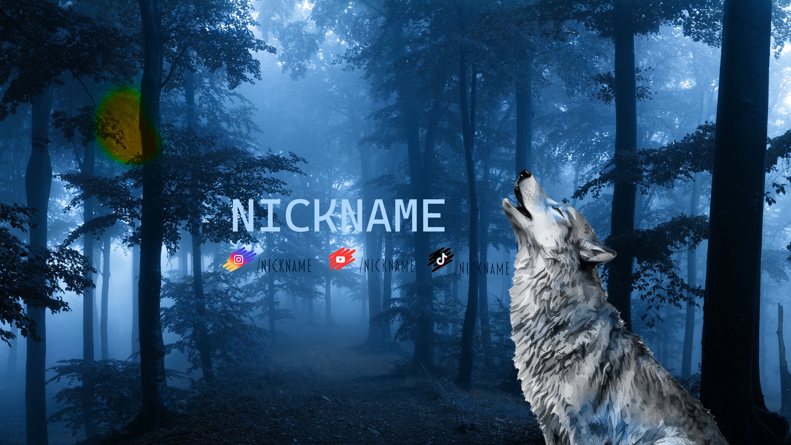 WOLF YOUTUBE BANNER - Etsy