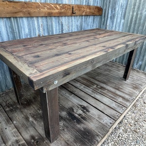 Rustic Farm House Dining table with Metal legs