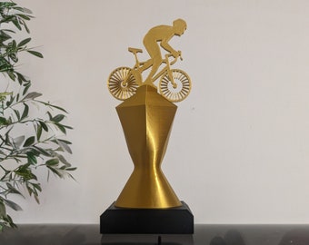Fahrrad Pokal "19cm hoch, 8 cm breit" Rennrad Pokal Wettbewerbs "Pokal Goldener Glanz des Fahrradchampions": Der ultimative Fahrrad-Pokal