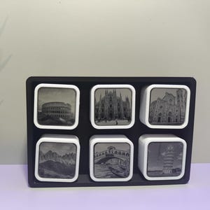 Kylskåpsmagneter (6 stycken), notställsmagneter med italienska motiv