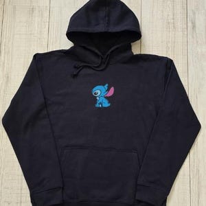 Hoodie, embroidery, stitch, angel, pink, blue, gifts, birthday, personalized, cartoon