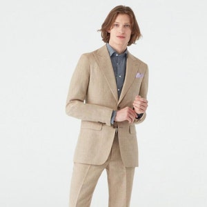 Beige 2 piece Suit, Wedding Suit, Groom wear and groomsmen suit, engagements suit summer suit, dinner suit men, Classic suit, business suit