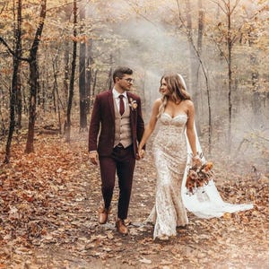 Premium Three Piece Brown Tweed /Woolen  Men&#39;s Suit For wedding Suit, Groom and Groomsmen suit, Party wear suit, Engagement prom suit,