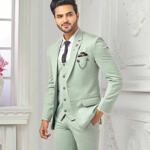 Sage Green Suit, Luxury stylish premium sage green 3 piece suit for men, Wedding Wear Suit, Groom wear and groomsmen Suit, Engagement suit,